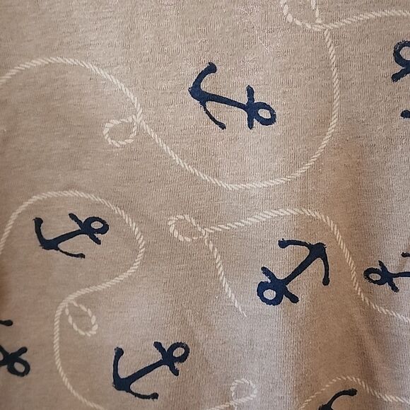 Fresh Produce Beautiful Gray and Blue Anchor Print Top Large - Picture 3 of 5